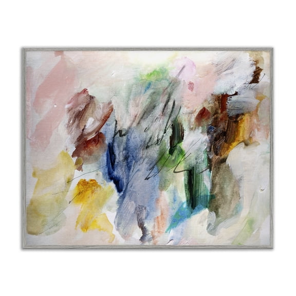 Stupell Industries Earthy Pitter Patter Abstract Abstract Painting Gray Framed Art Print Wall Art, 20 x 16