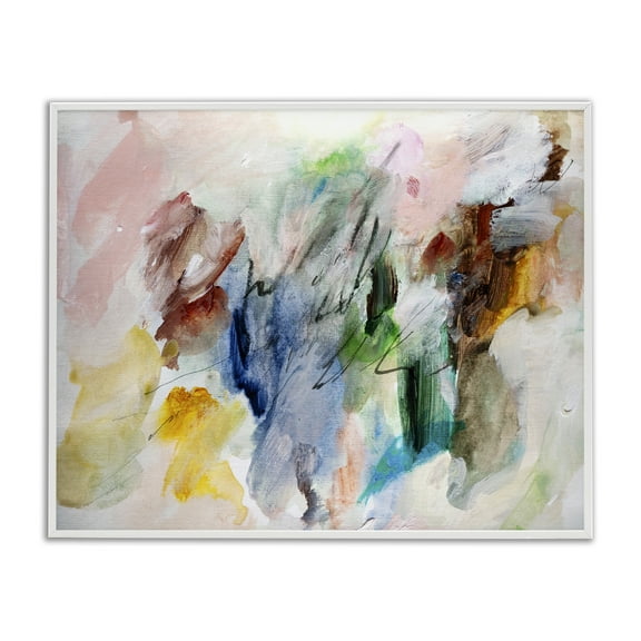 Stupell Industries Earthy Pitter Patter Abstract Abstract Painting White Framed Art Print Wall Art, 20 x 16