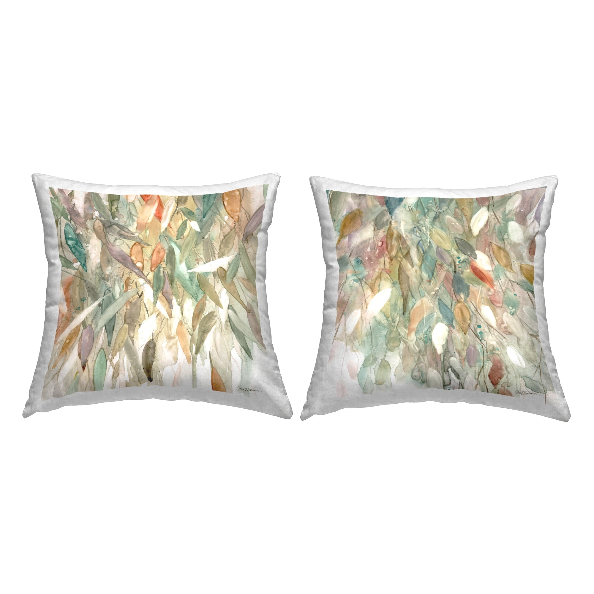 Stupell Industries Earthy Rain Cascade Decorative Printed Throw Pillow Design by Carol Robinson.