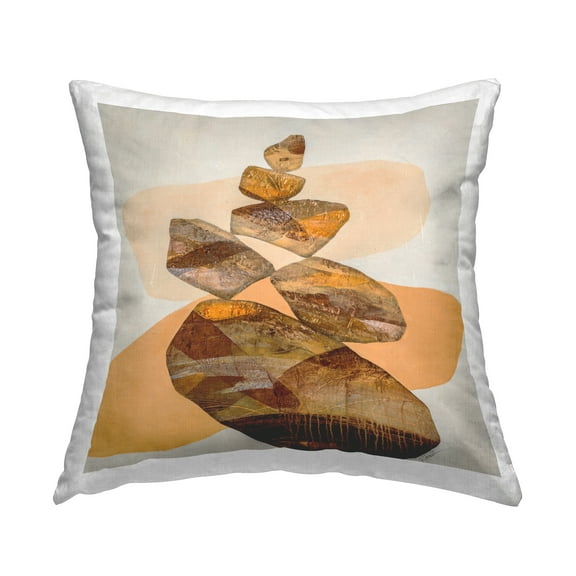 Stupell Industries Earthy Stacked Rocks Modern Printed Throw Pillow Design by Ruth Fromstein