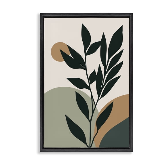 Stupell Industries Contemporary Earthy Tropical Botanicals Black Floating Frame Canvas Art, 21 x 31, by LSR Design Studio