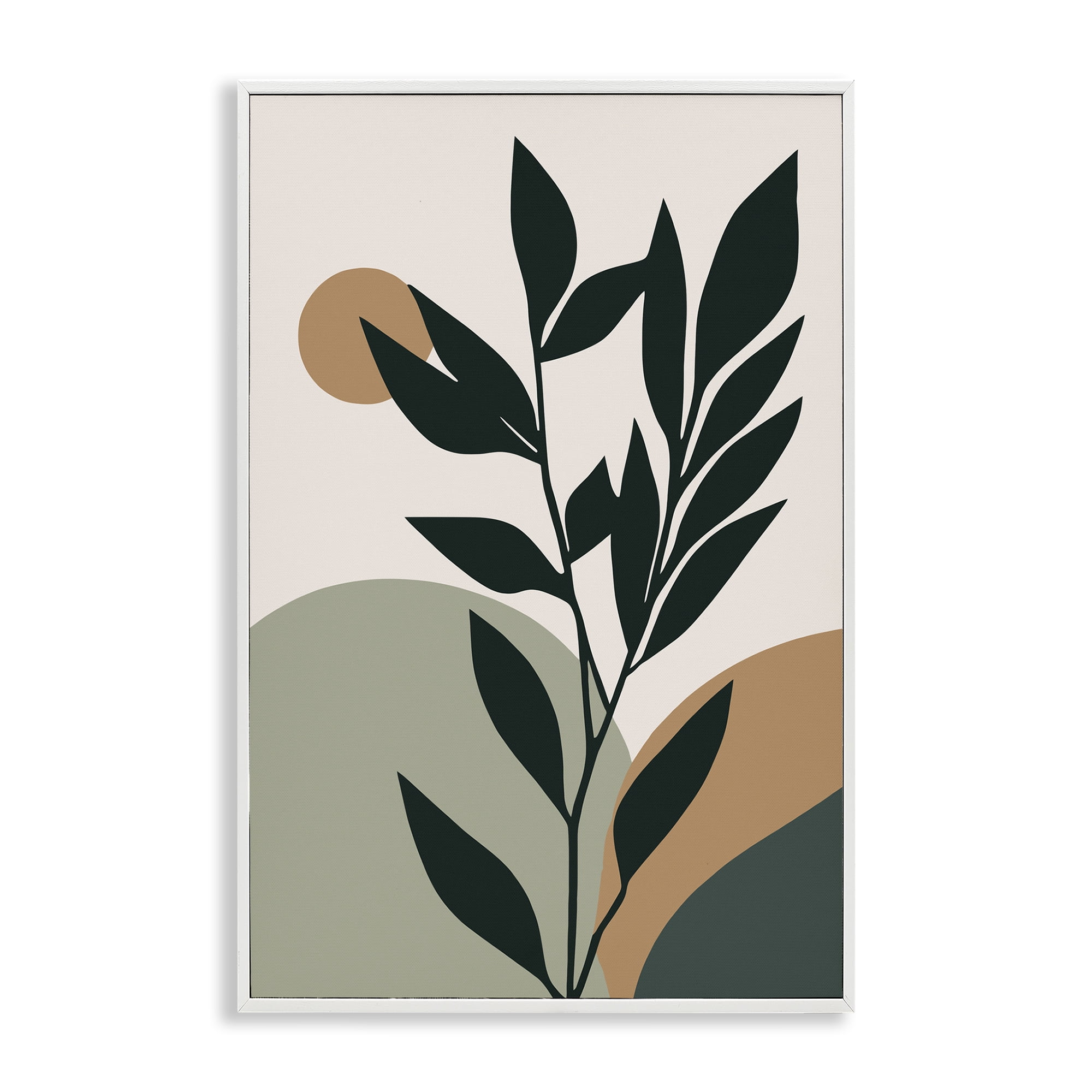 Stupell Industries Earthy Tropical Botanicals Plants & Flowers Painting White Framed Art Print Wall Art, 16 x 24