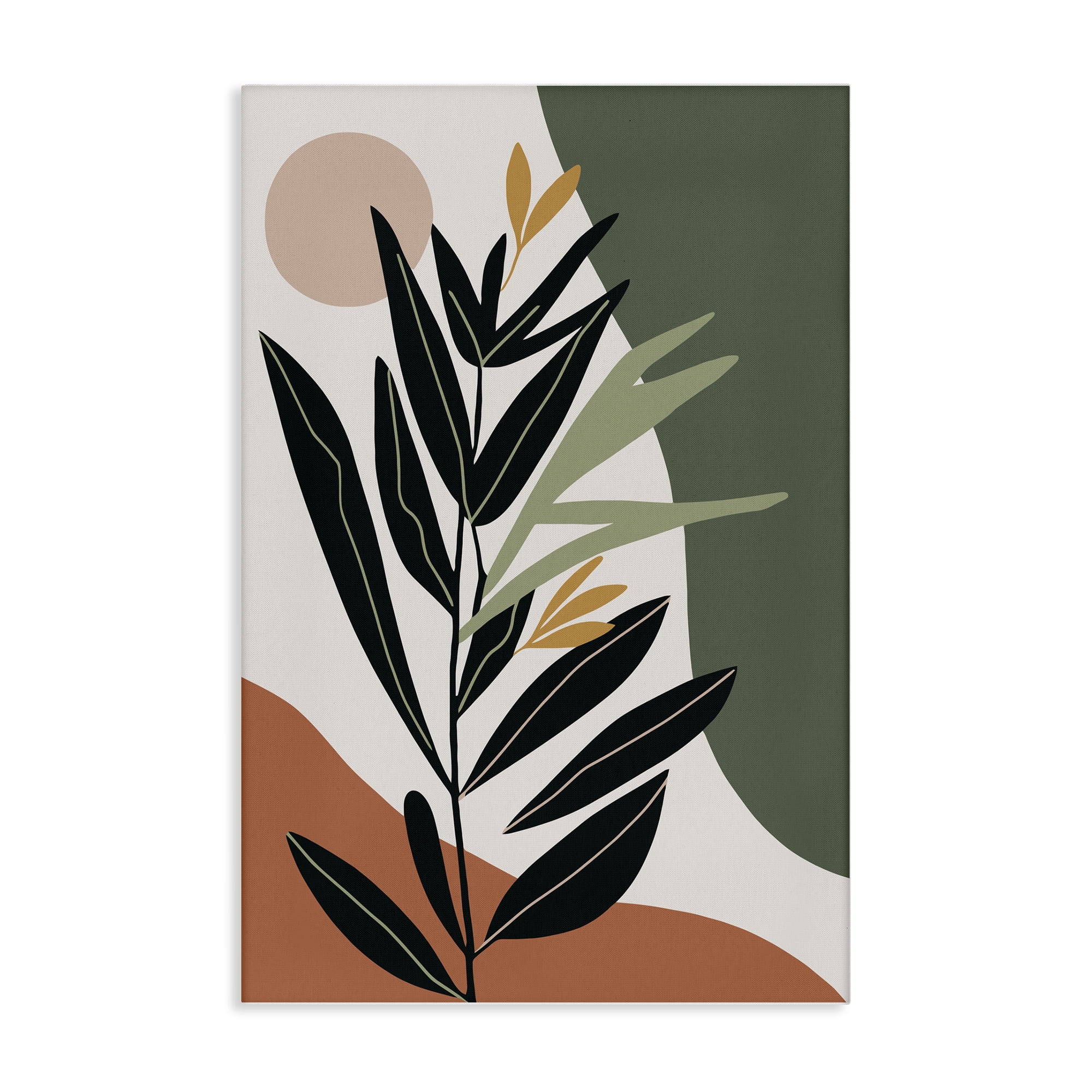 Stupell Industries Earthy Tropical Foliage Plants & Flowers Painting Wrapped Canvas Art Print Wall Art, 30 x 45