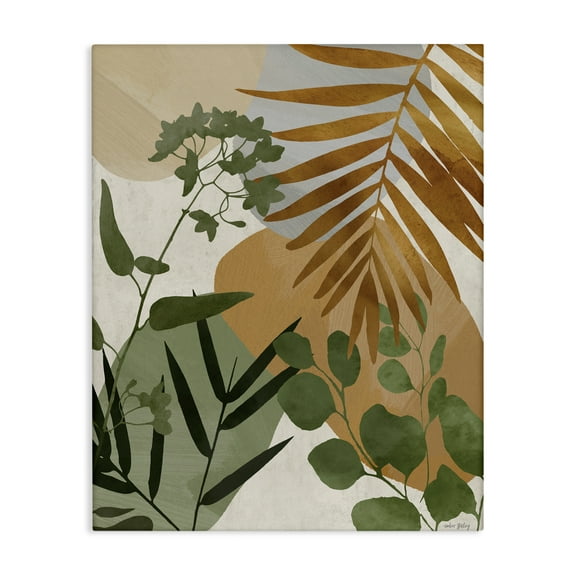 Stupell Industries Earthy Tropical Leaves Canvas Wall Art design by Amber Sterling, 40 x 30