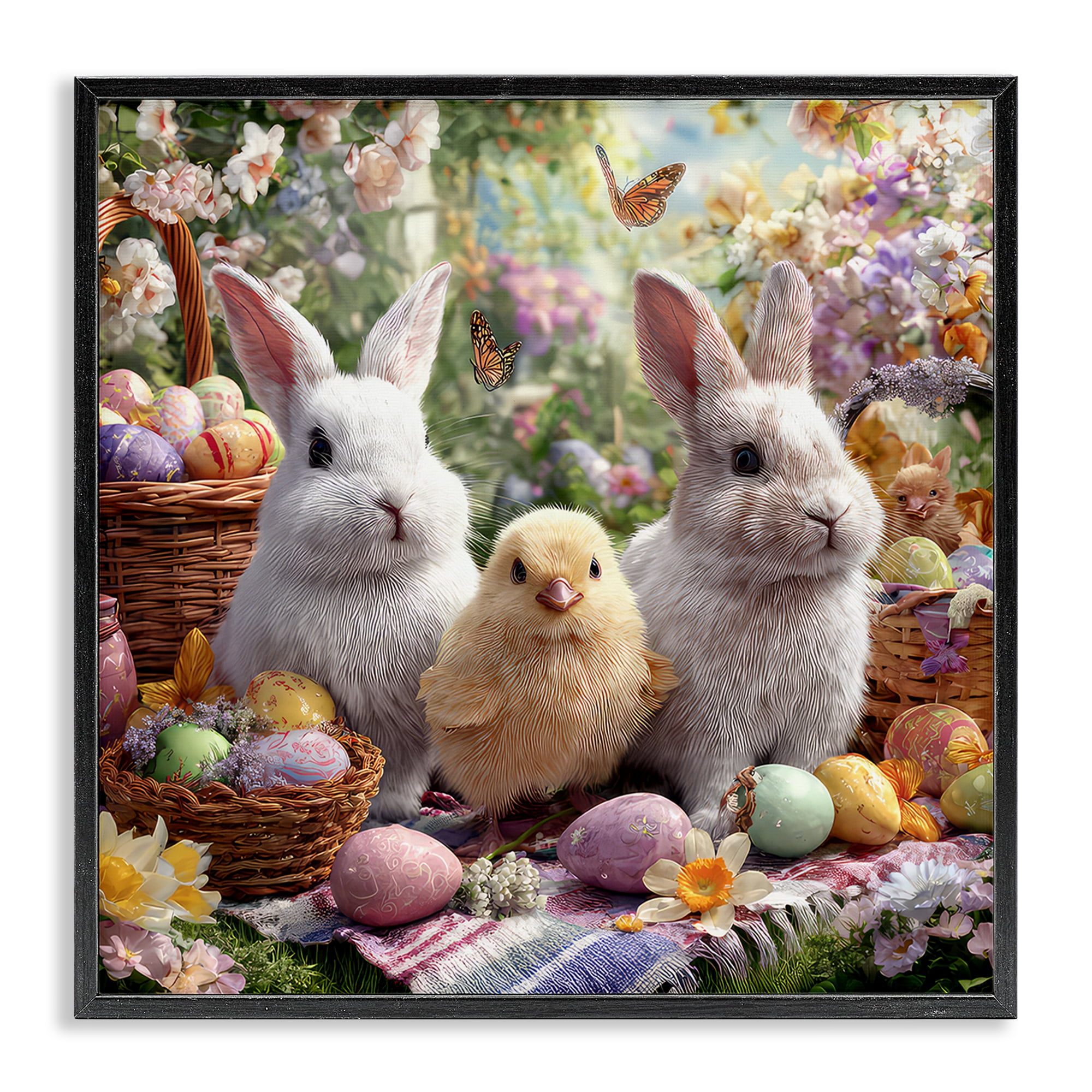 Stupell Industries Easter Animals & Eggs Black Framed Giclee Art, design by The Wands Want