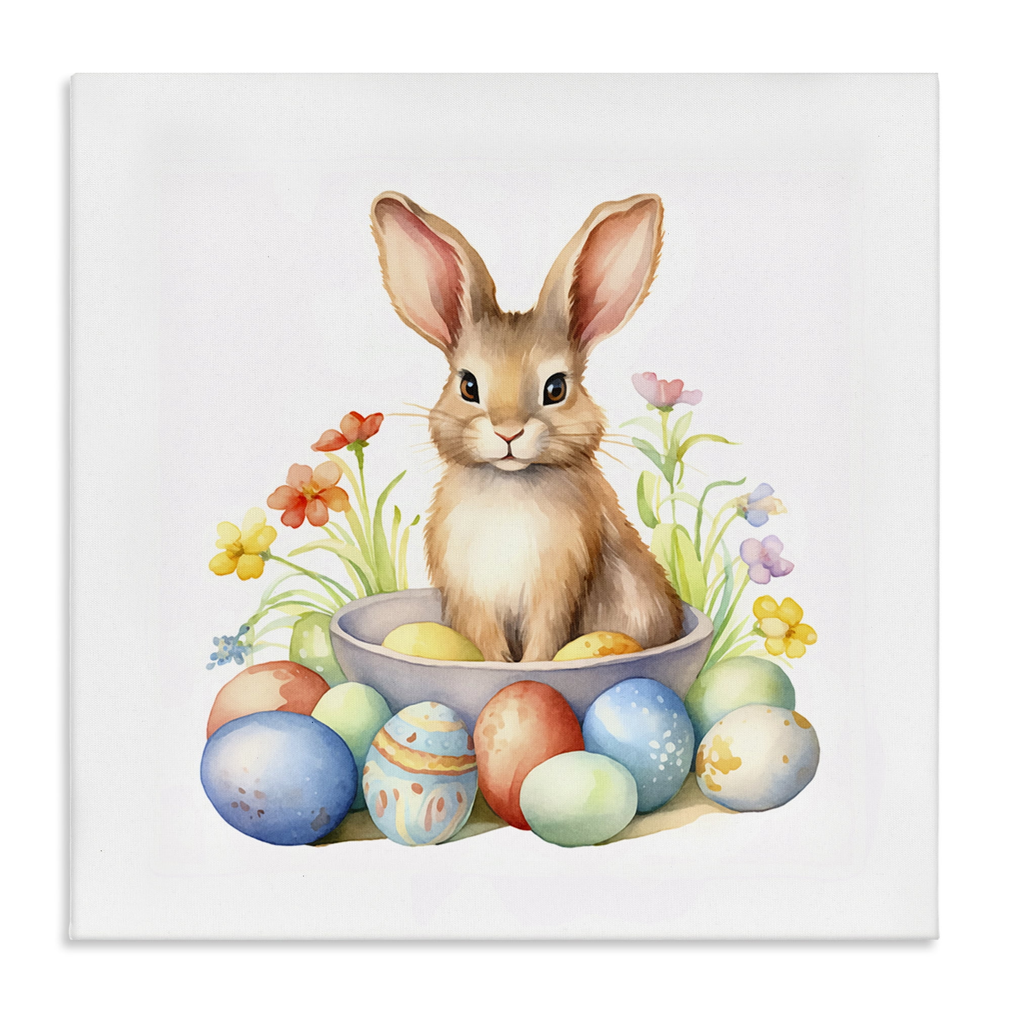 Easter Bunny & Eggs Canvas Art, 36 x 36, By Andrea Haase