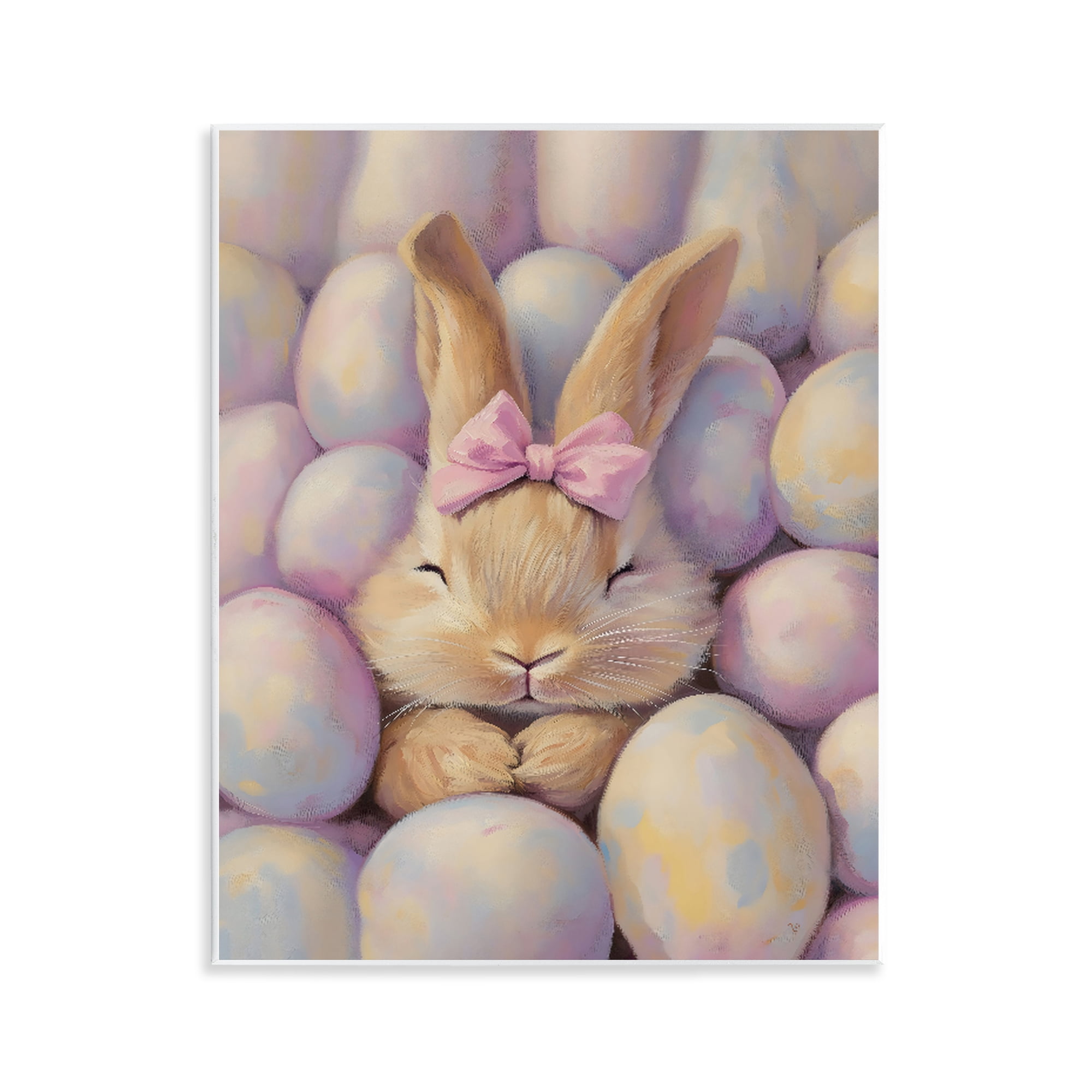 Stupell Industries Easter Bunny Nestled in Eggs Wall Plaque Art, design by The Prints Vibe