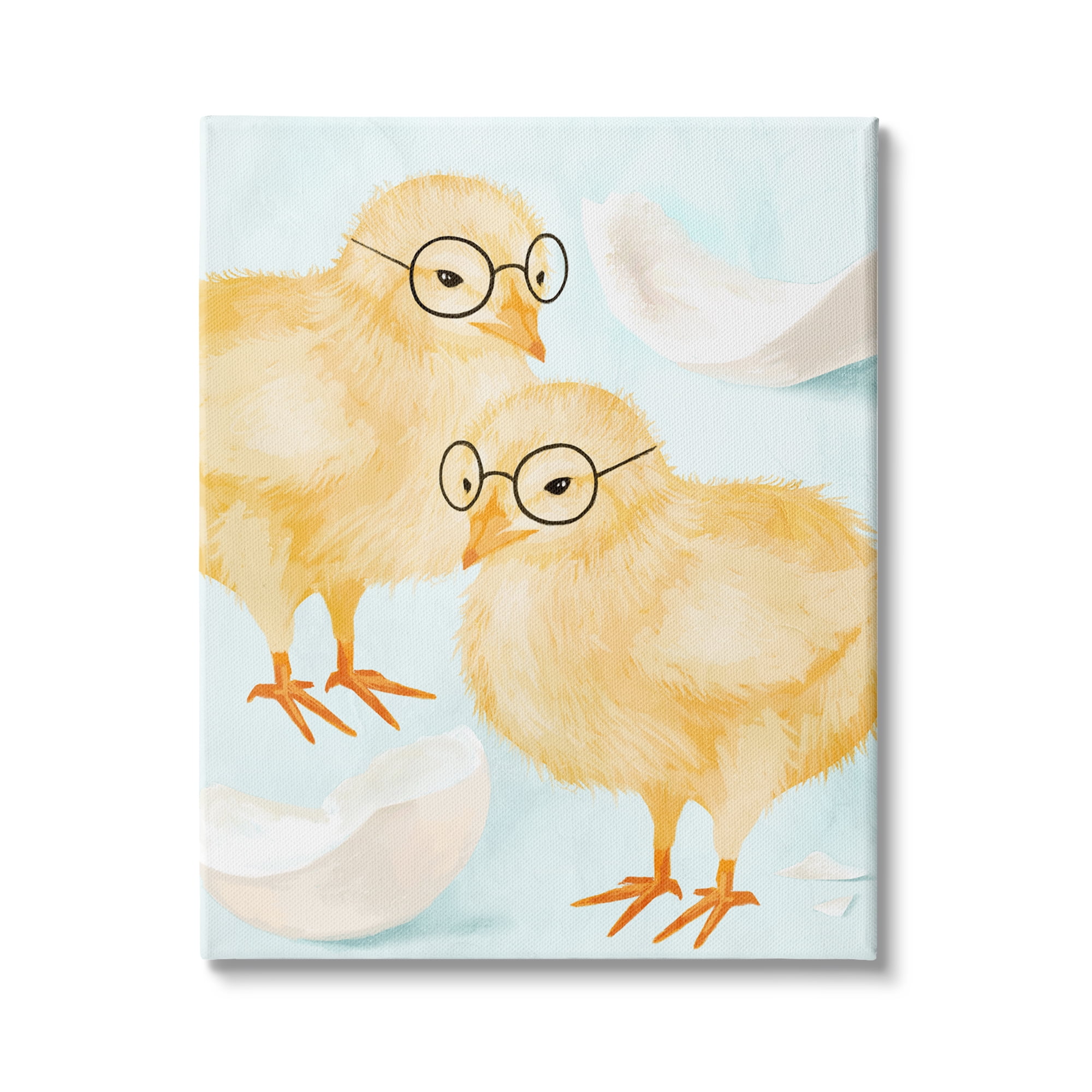 Stupell Industries Easter Chicks Hatched Eggs Yellow Birds Round Glasses, 24 x 30,Design by Daphne Polselli