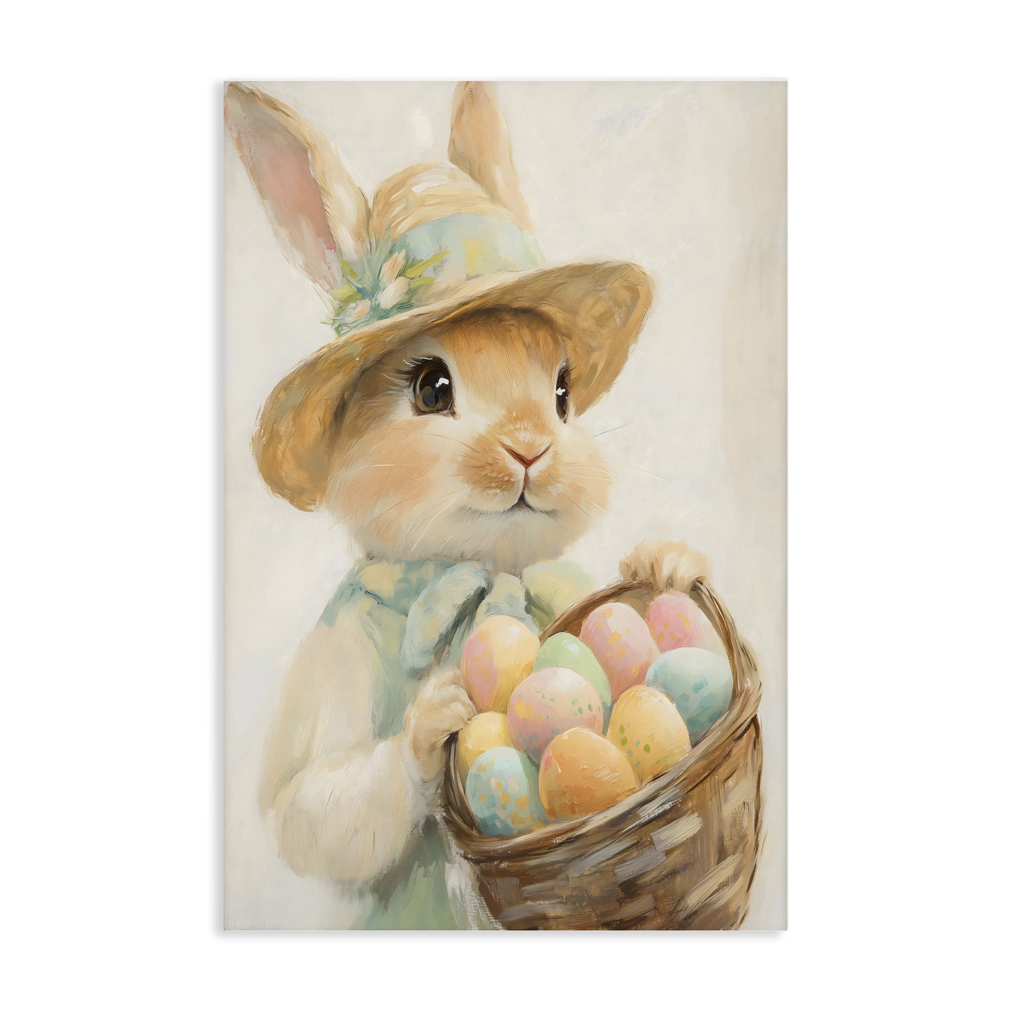Stupell Industries Easter Egg Basket Rabbit Canvas Wall Art, design by The Prints Vibe