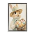 thumbnail image 1 of Stupell Industries Cottage Easter Egg Basket Rabbit Gray Floating Frame Canvas Art, 17 x 25, by The Prints Vibe, 1 of 8