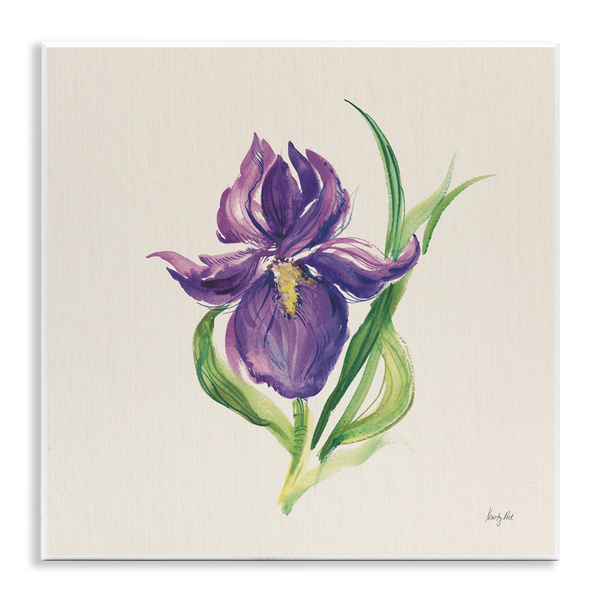 Stupell Industries Easter Iris Bloom Botanical & Floral Painting Unframed Art Print Wall Art, 12 x 12