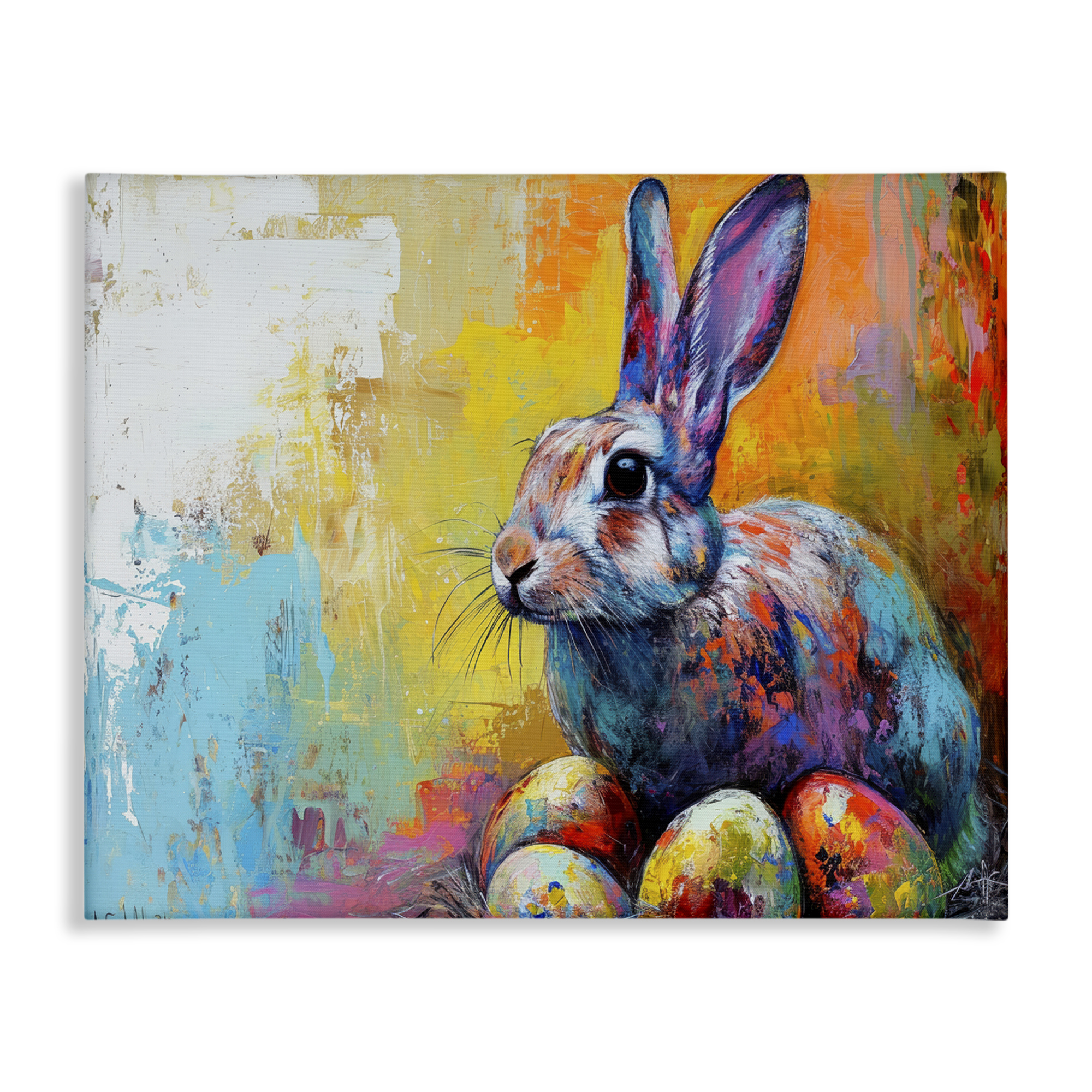 Stupell Industries Easter Joy Abstract Holiday Painting Wrapped Canvas Art Print Wall Art, 20 x 16