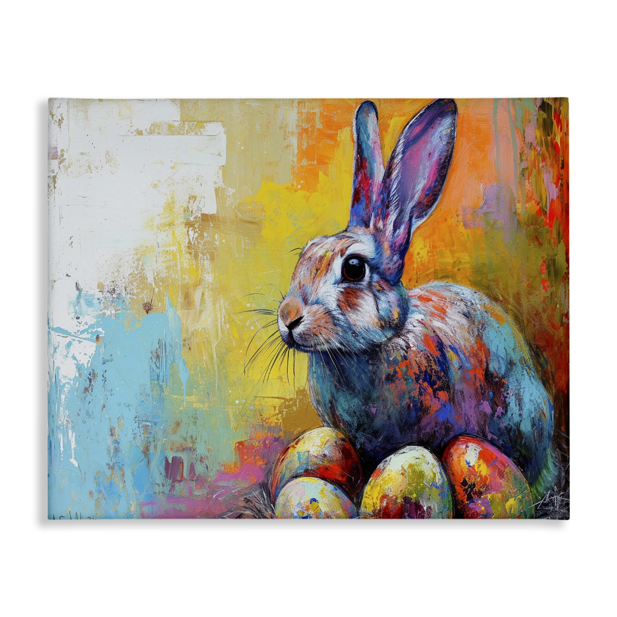 Stupell Industries Easter Joy Abstract Holiday Painting Wrapped Canvas Art Print Wall Art, 30 x 24