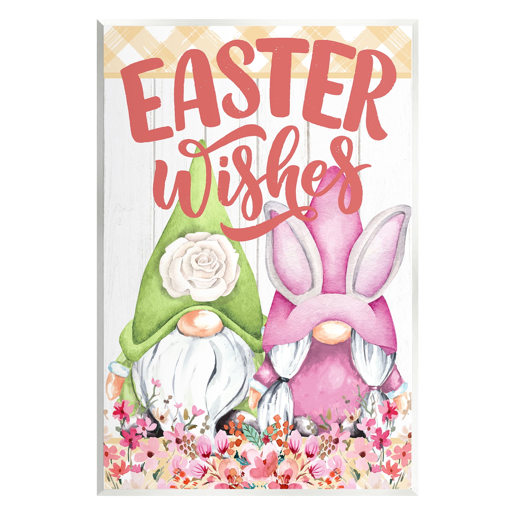Stupell Industries Easter Wishes Gnomes Holiday Painting Unframed Art Print Wall Art, 13 x 19