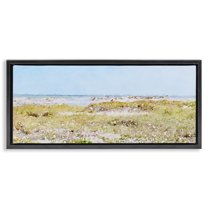 Stupell Industries Eastern Beach Grass Landscape Painting Black Floater Framed Canvas Art Print Wall Art, 25 x 11