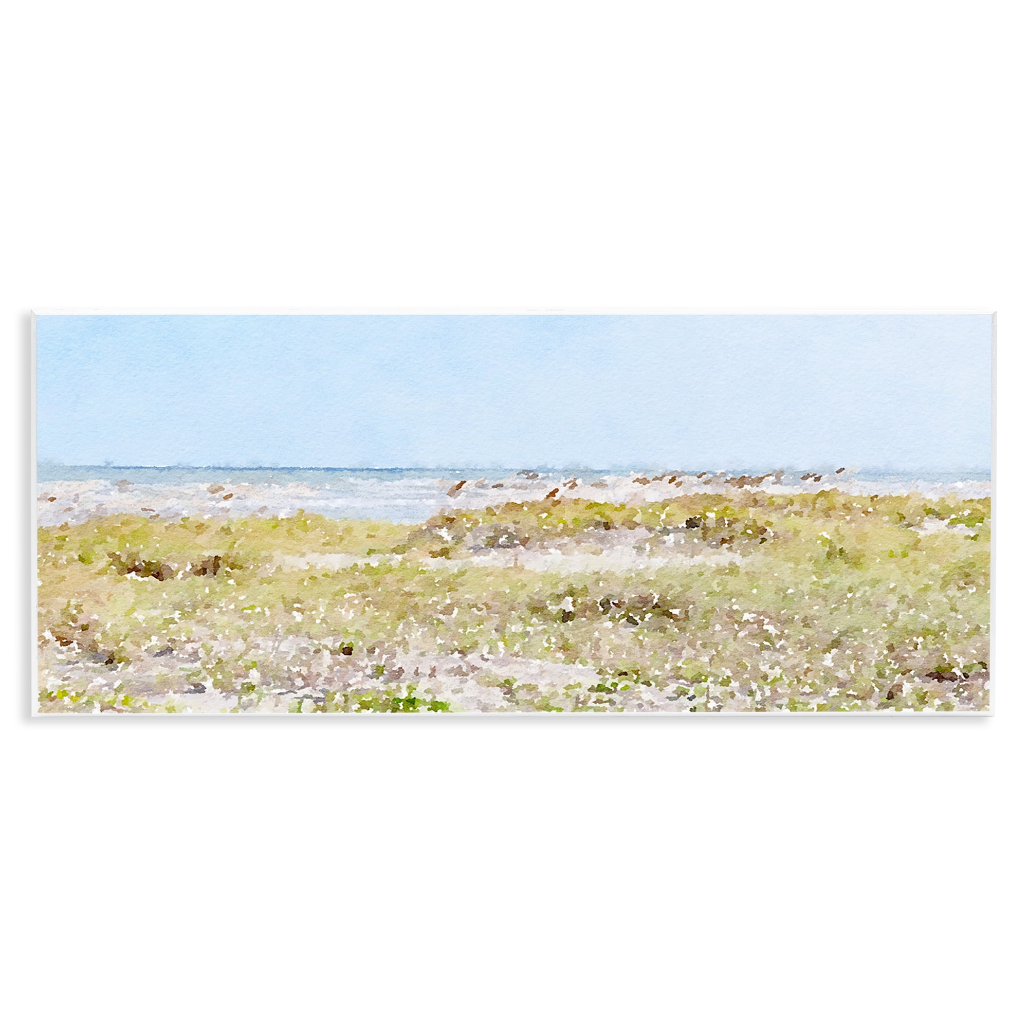 Stupell Industries Eastern Beach Grass Landscape Painting Unframed Art Print Wall Art, 17 x 7