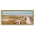 thumbnail image 1 of Stupell Industries Eastern Beach Walkway Landscape Photography Gold Floater Framed Canvas Art Print Wall Art, 25 x 11, 1 of 10
