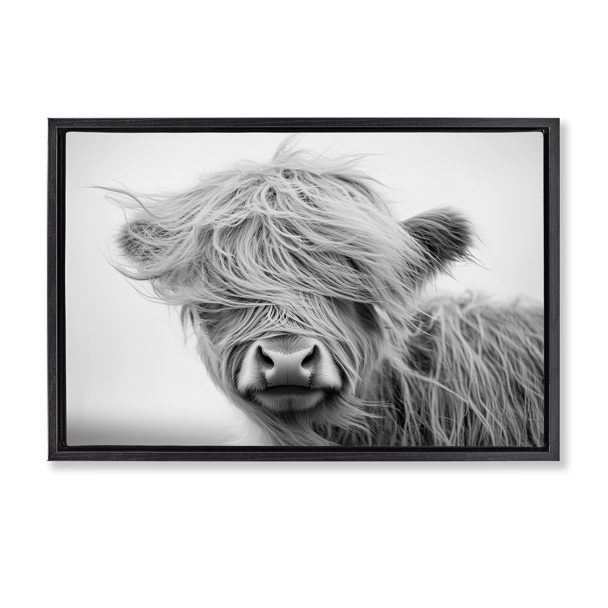 Stupell Industries Easy Breezy Cattle Black Framed Floater Canvas Wall Art, design by Tina LeCour