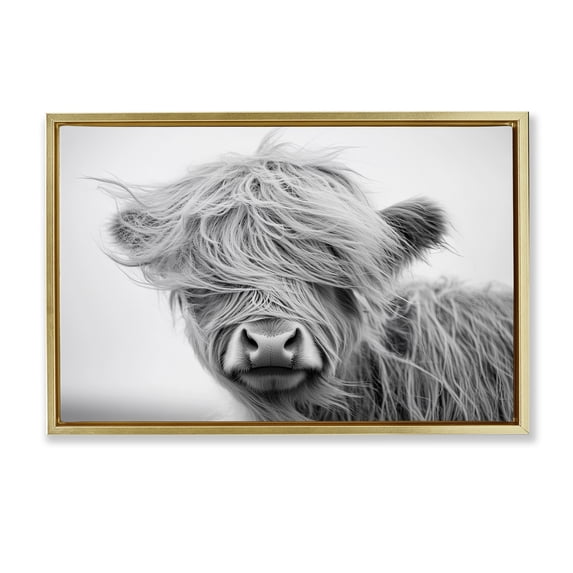 Stupell Industries Southwestern Easy Breezy Cattle Gold Floating Frame Canvas Art, 25 x 17, by Tina LeCour