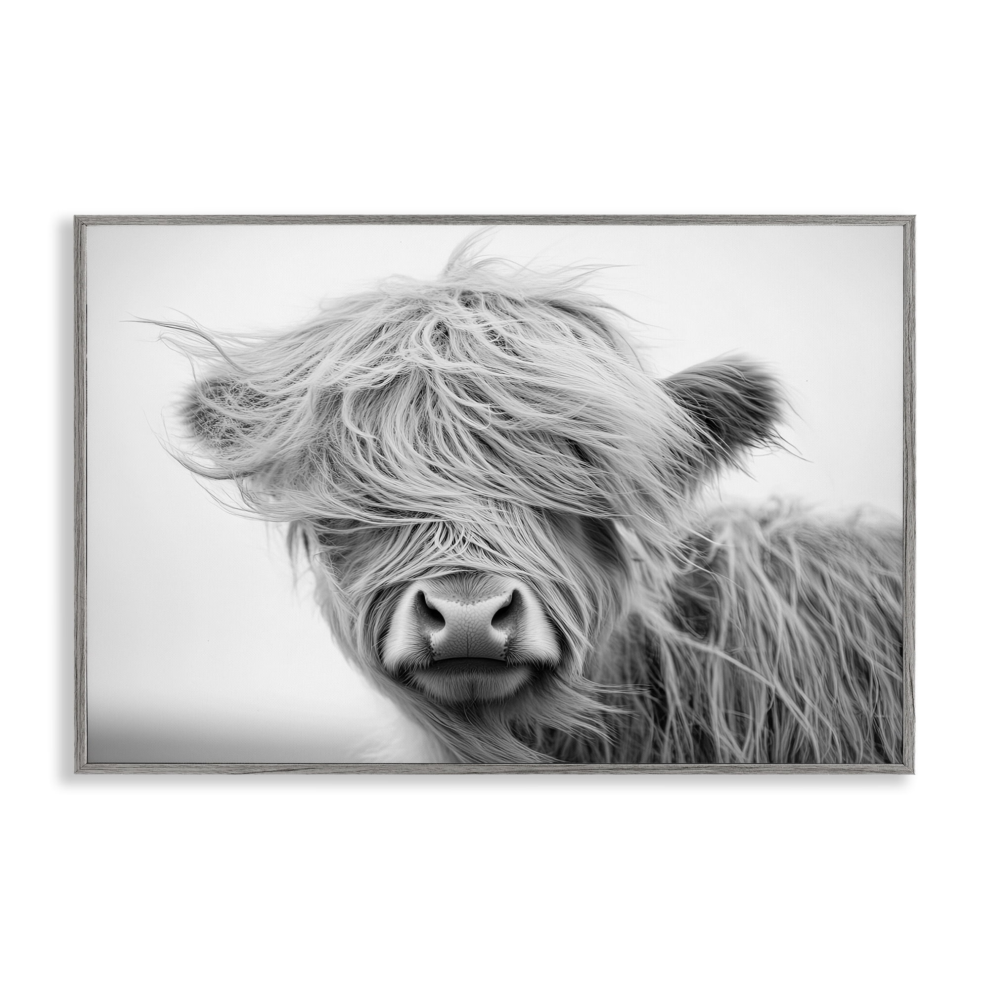 Stupell Industries Easy Breezy Cattle Gray Framed Giclee Art, design by Tina LeCour