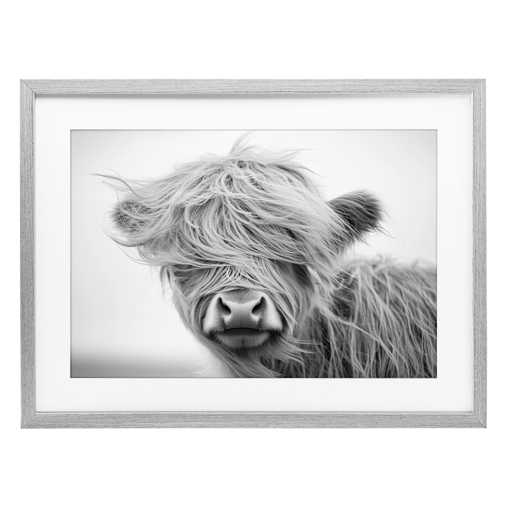 Stupell Industries Easy Breezy Cattle Gray Framed Print Under Glass, design by Tina LeCour
