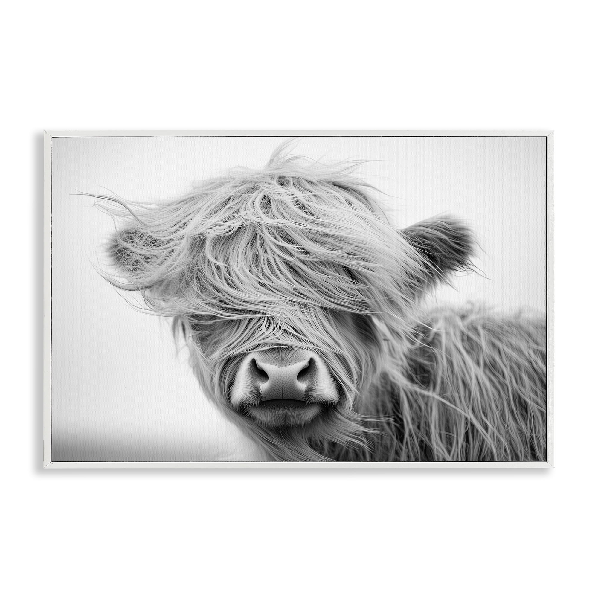 Stupell Industries Easy Breezy Cattle White Framed Giclee Art, design by Tina LeCour