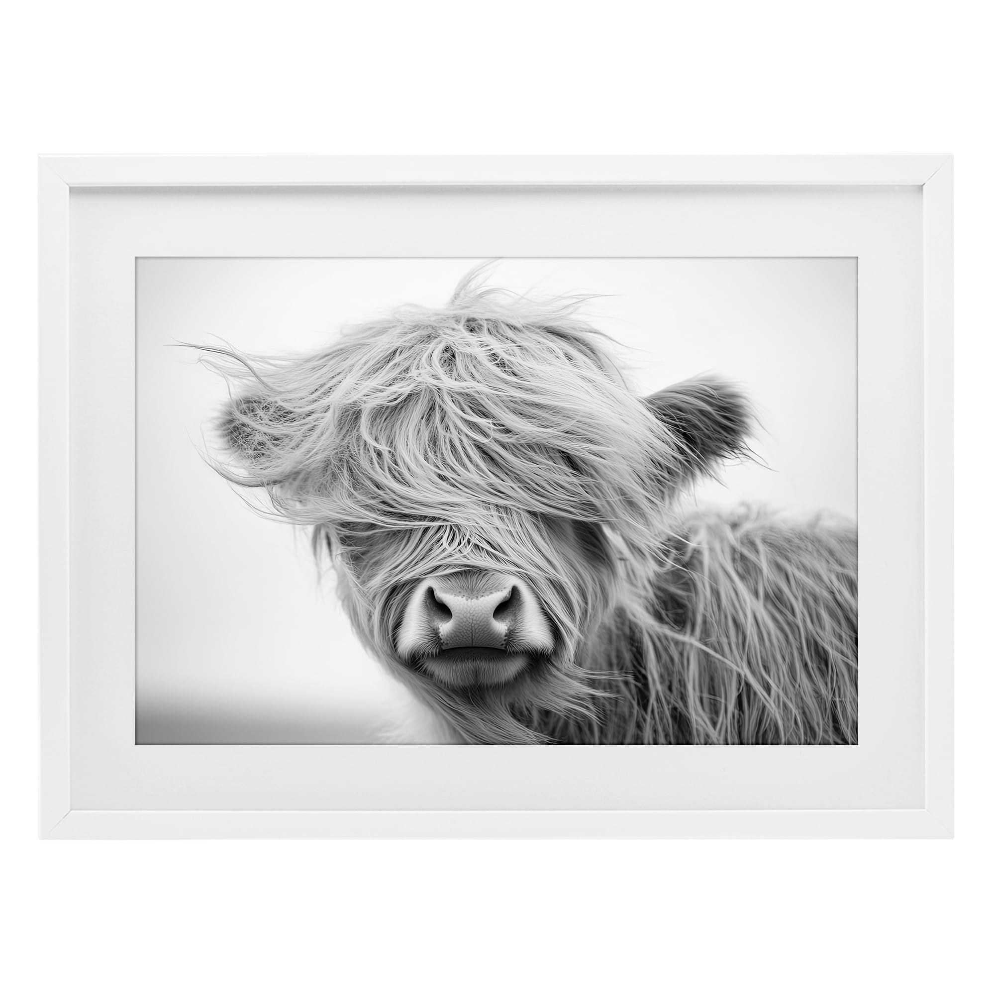 Stupell Industries Easy Breezy Cattle White Framed Print Under Glass, design by Tina LeCour
