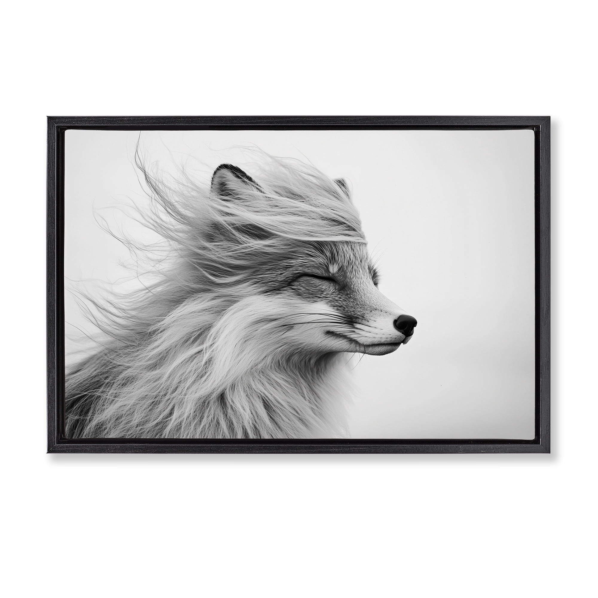 Stupell Industries Easy Breezy Fox Black Framed Floater Canvas Wall Art, design by Tina LeCour