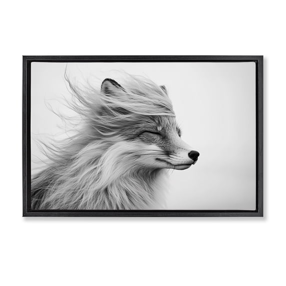 Stupell Industries Farmhouse Easy Breezy Fox Black Floating Frame Canvas Art, 25 x 17, by Tina LeCour