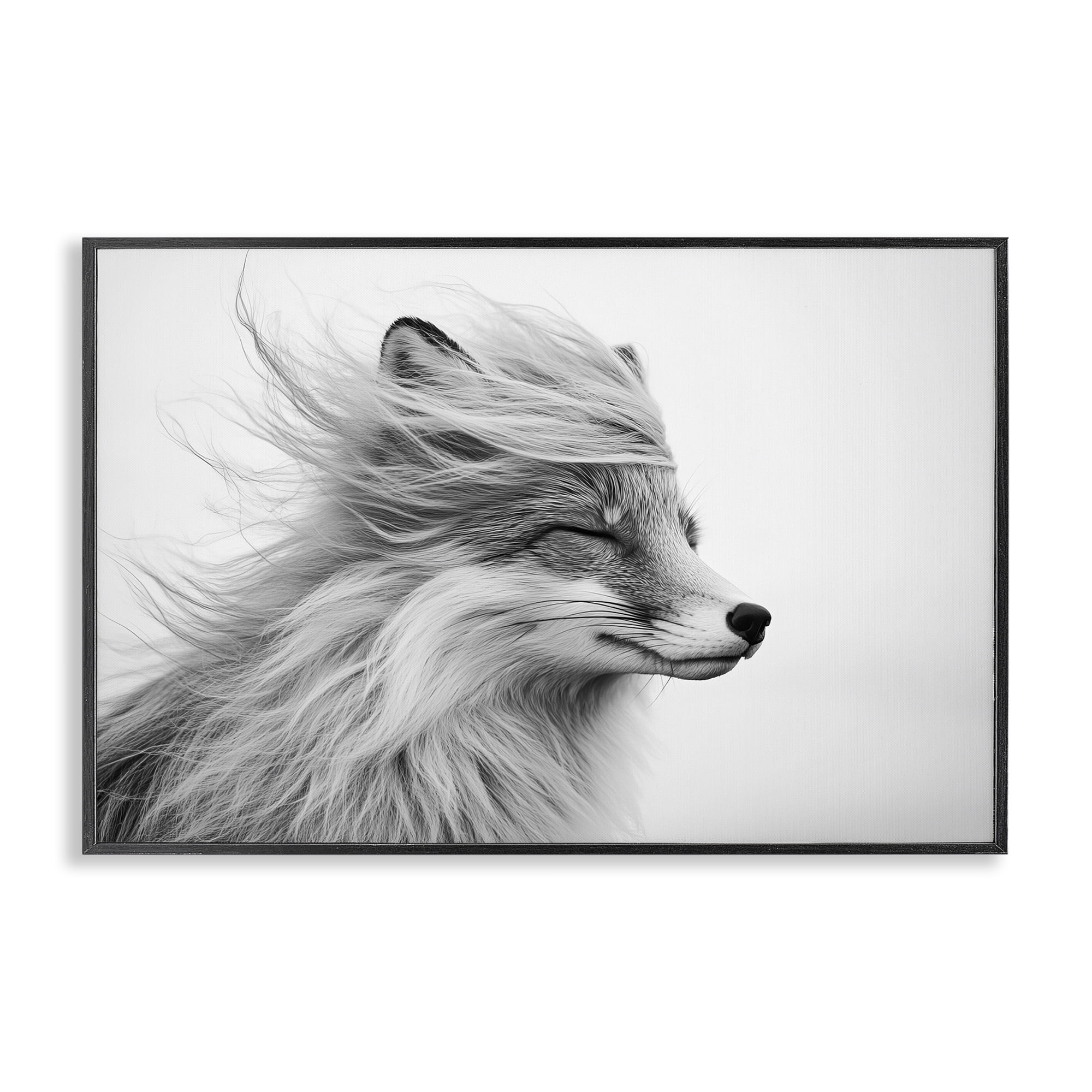 Stupell Industries Easy Breezy Fox Black Framed Giclee Art, design by Tina LeCour