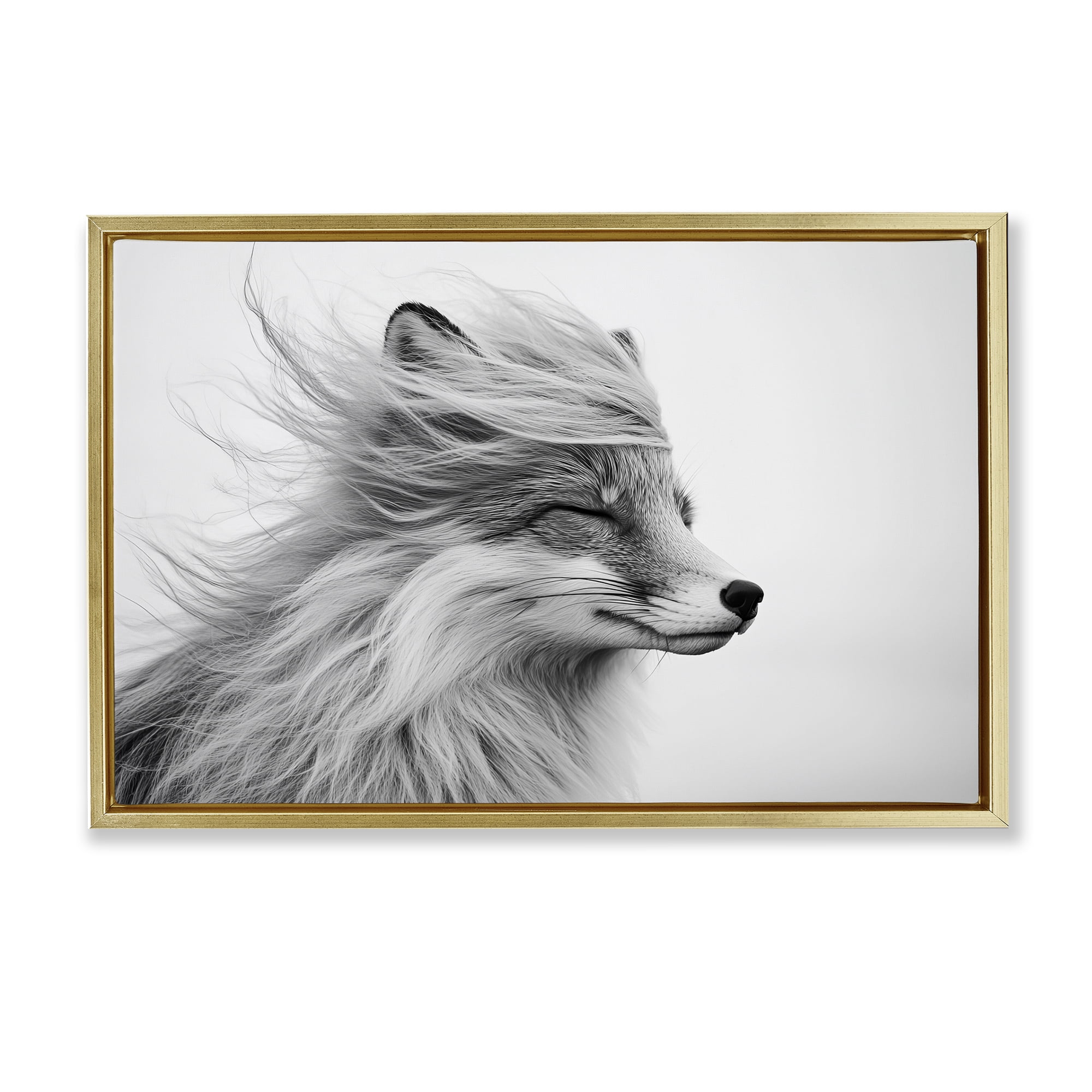Stupell Industries Easy Breezy Fox Gold Framed Floater Canvas Wall Art, design by Tina LeCour