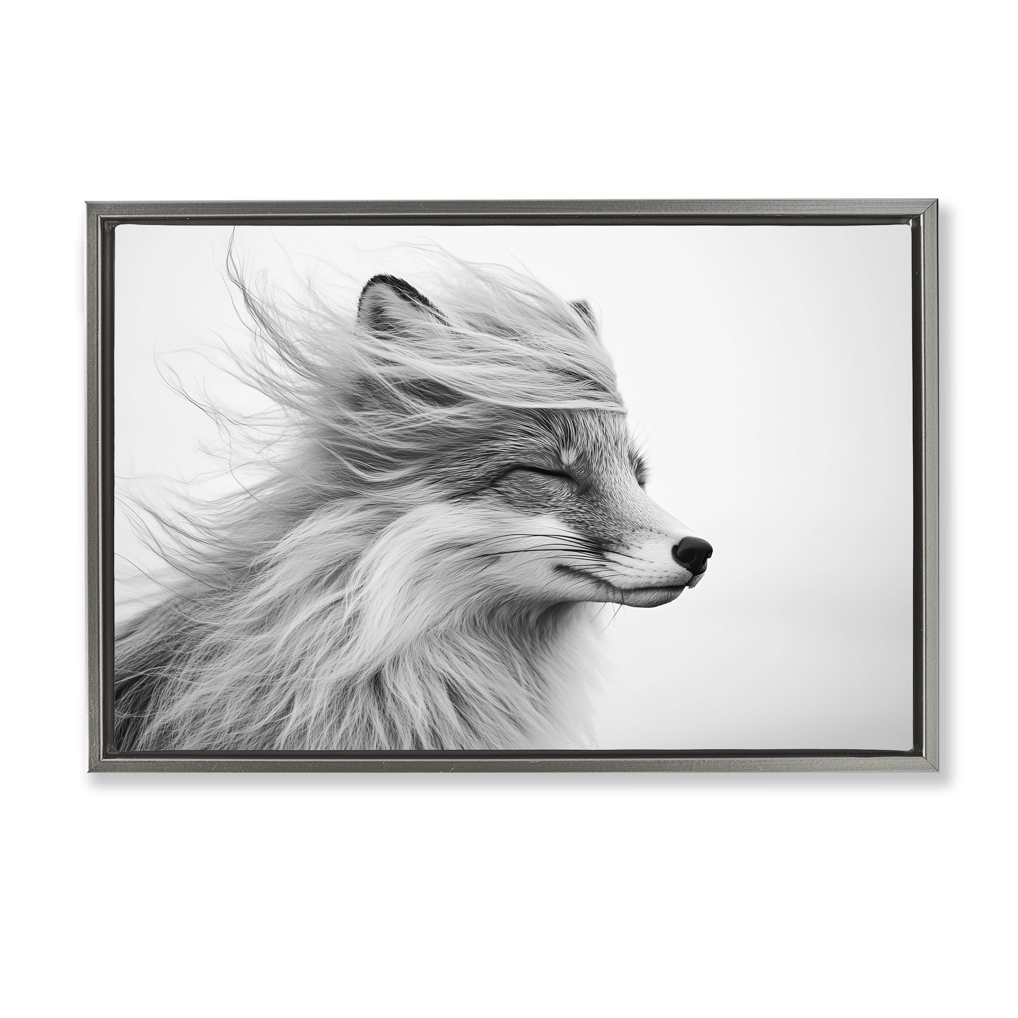 Stupell Industries Easy Breezy Fox Gray Framed Floater Canvas Wall Art, design by Tina LeCour