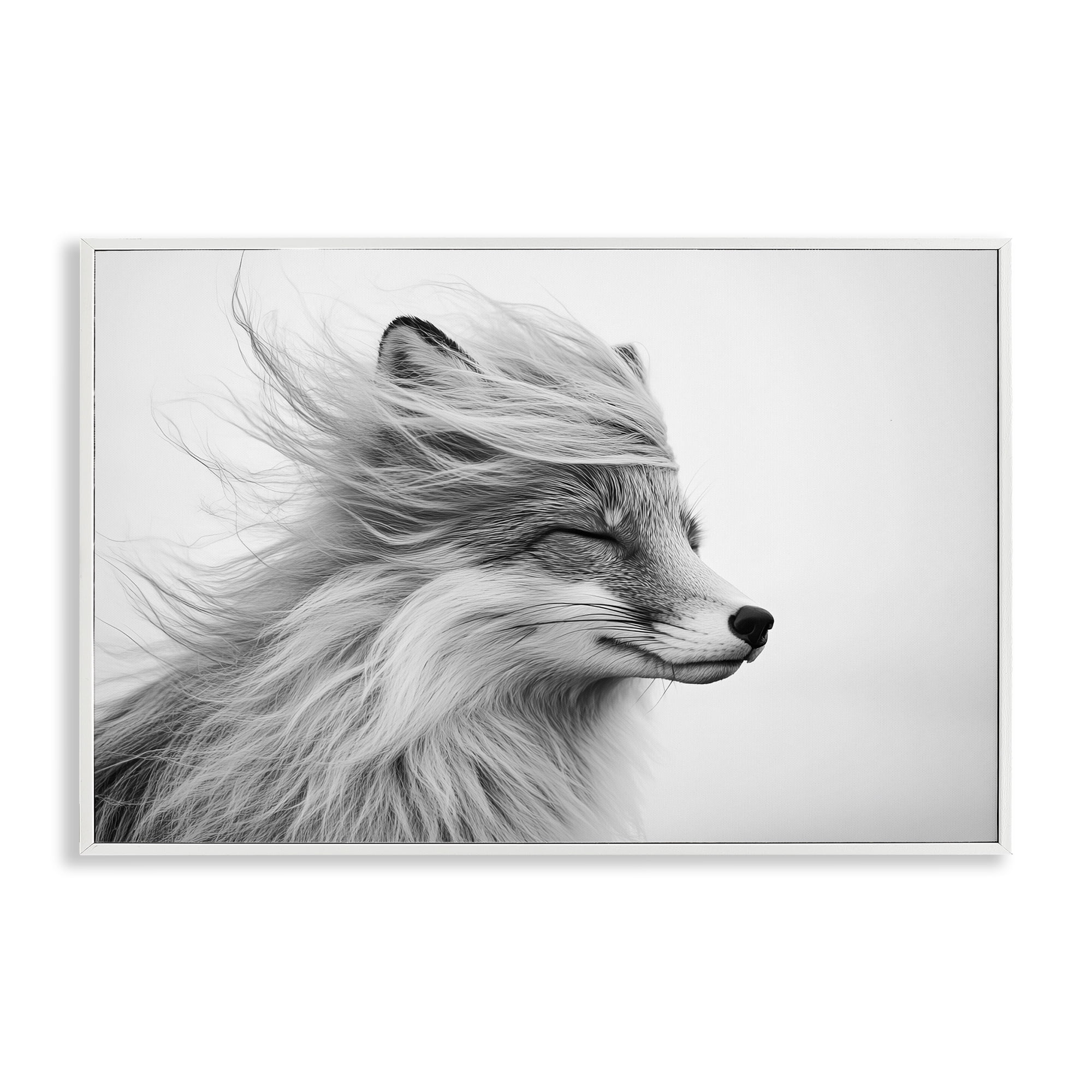 Stupell Industries Easy Breezy Fox White Framed Giclee Art, design by Tina LeCour