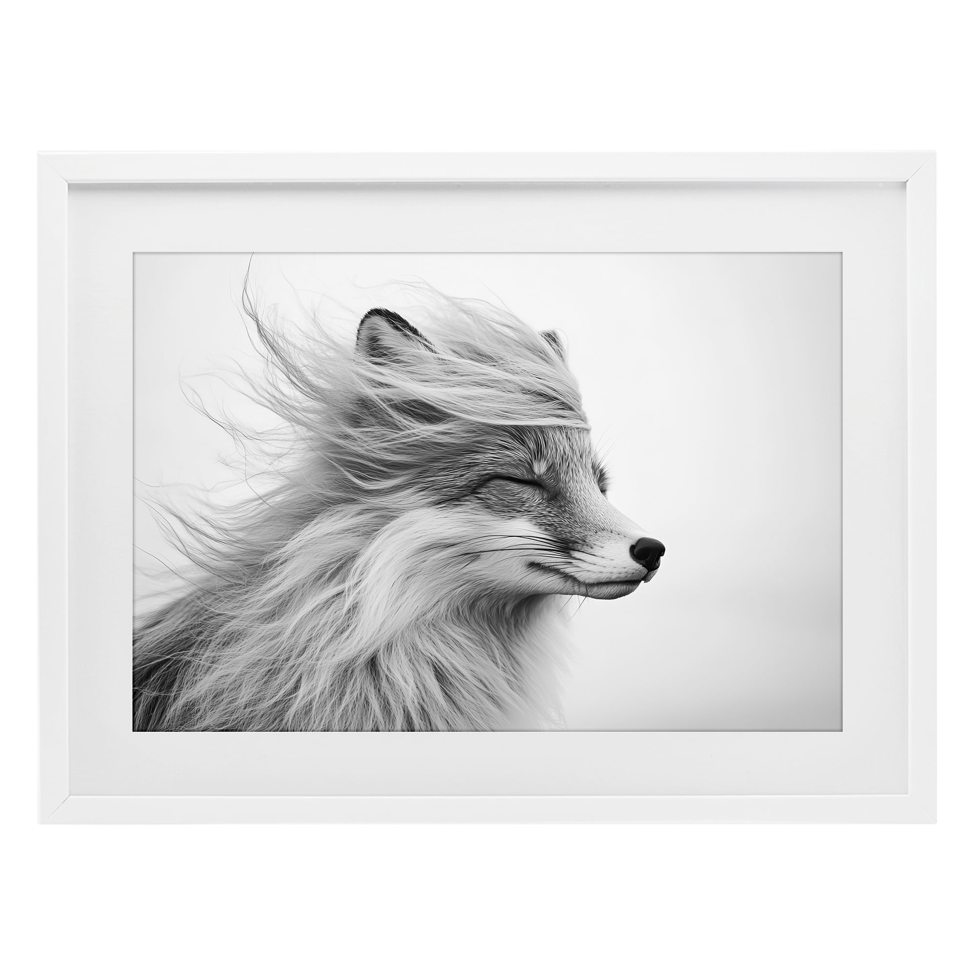 Stupell Industries Easy Breezy Fox White Framed Print Under Glass, design by Tina LeCour