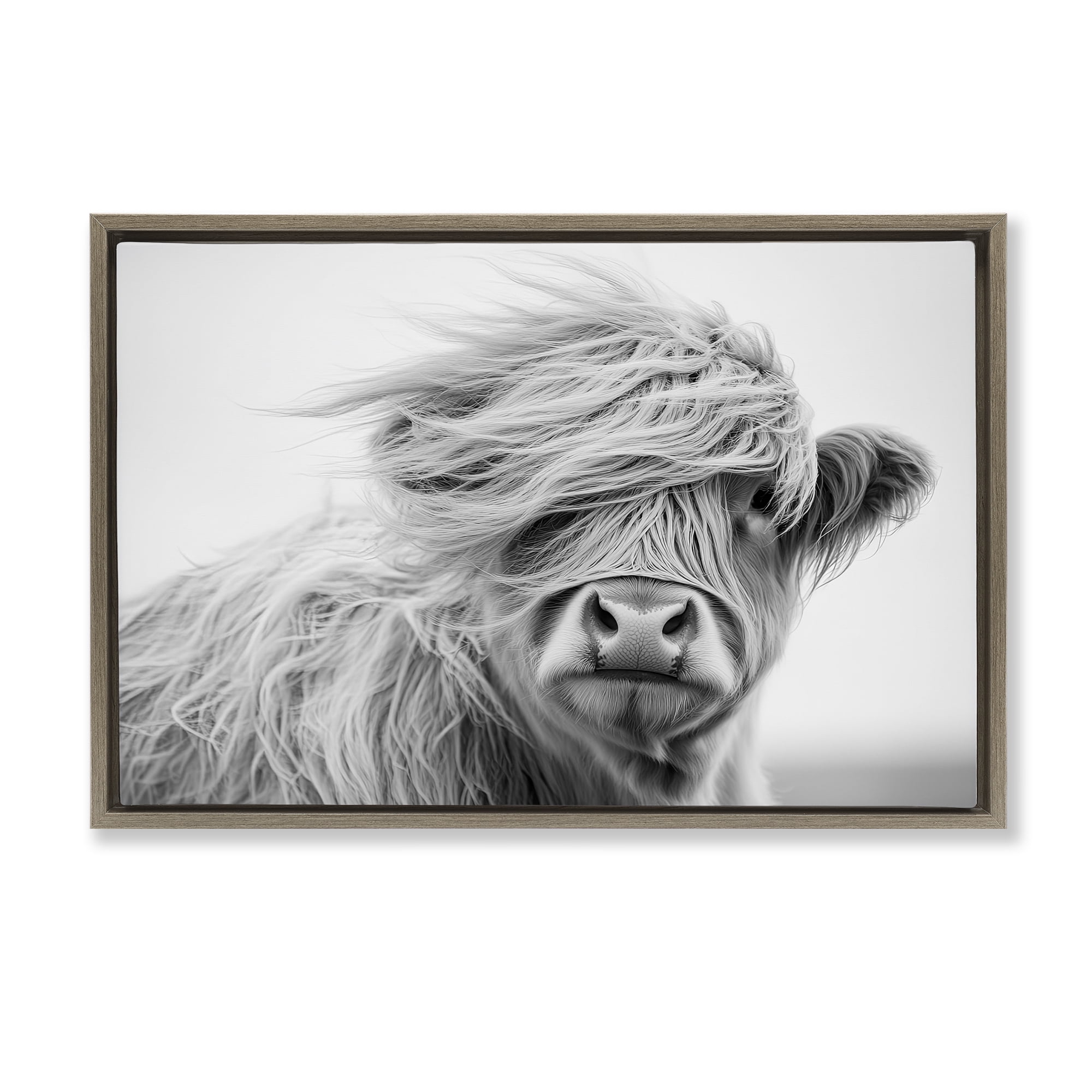 Stupell Industries Easy Breezy Highland Brown Framed Floater Canvas Wall Art, design by Tina LeCour