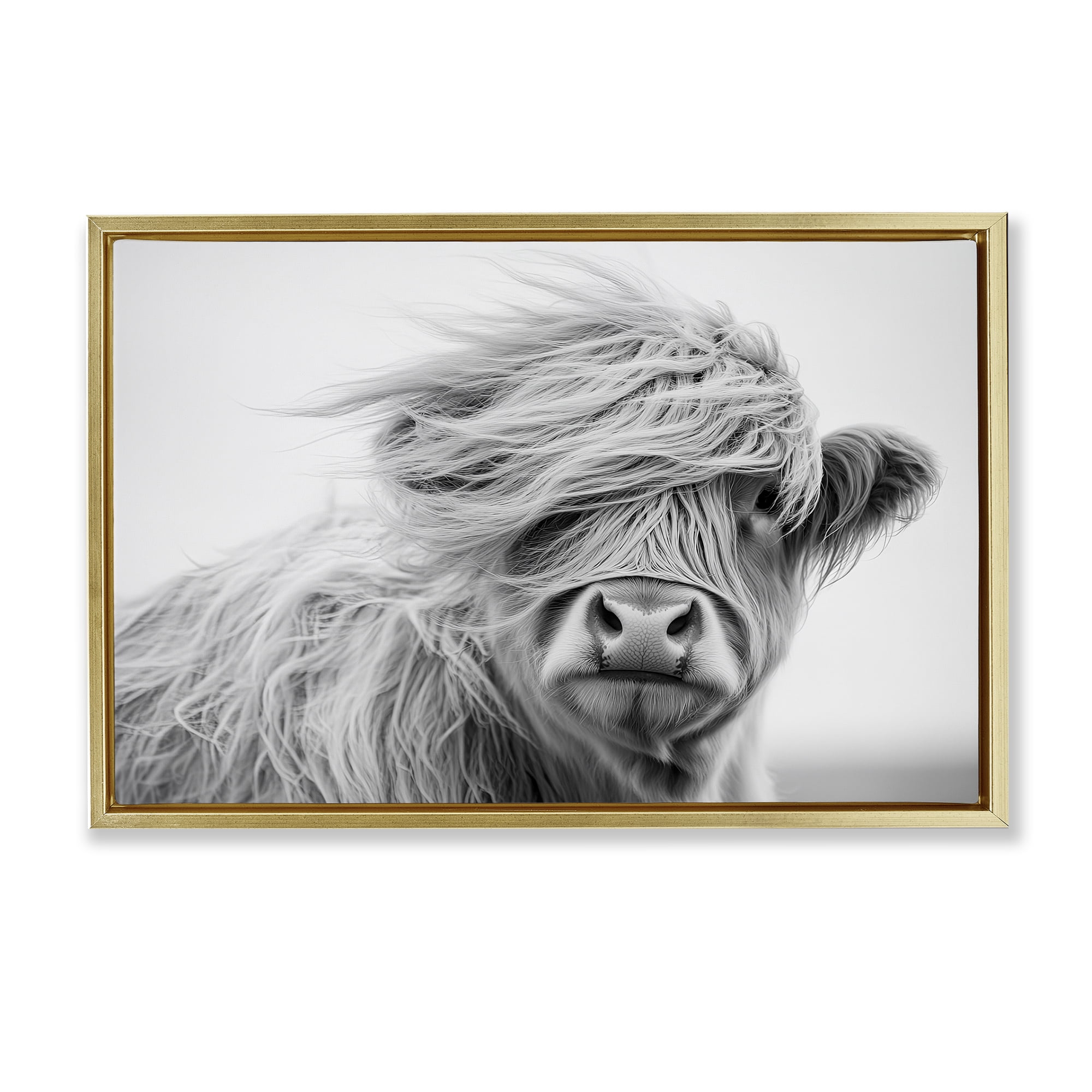 Stupell Industries Easy Breezy Highland Gold Framed Floater Canvas Wall Art, design by Tina LeCour
