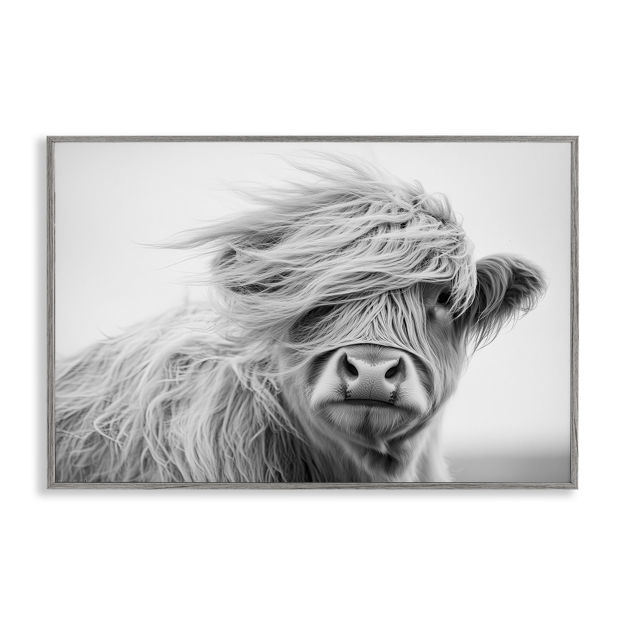 Stupell Industries Easy Breezy Highland Gray Framed Giclee Art, design by Tina LeCour
