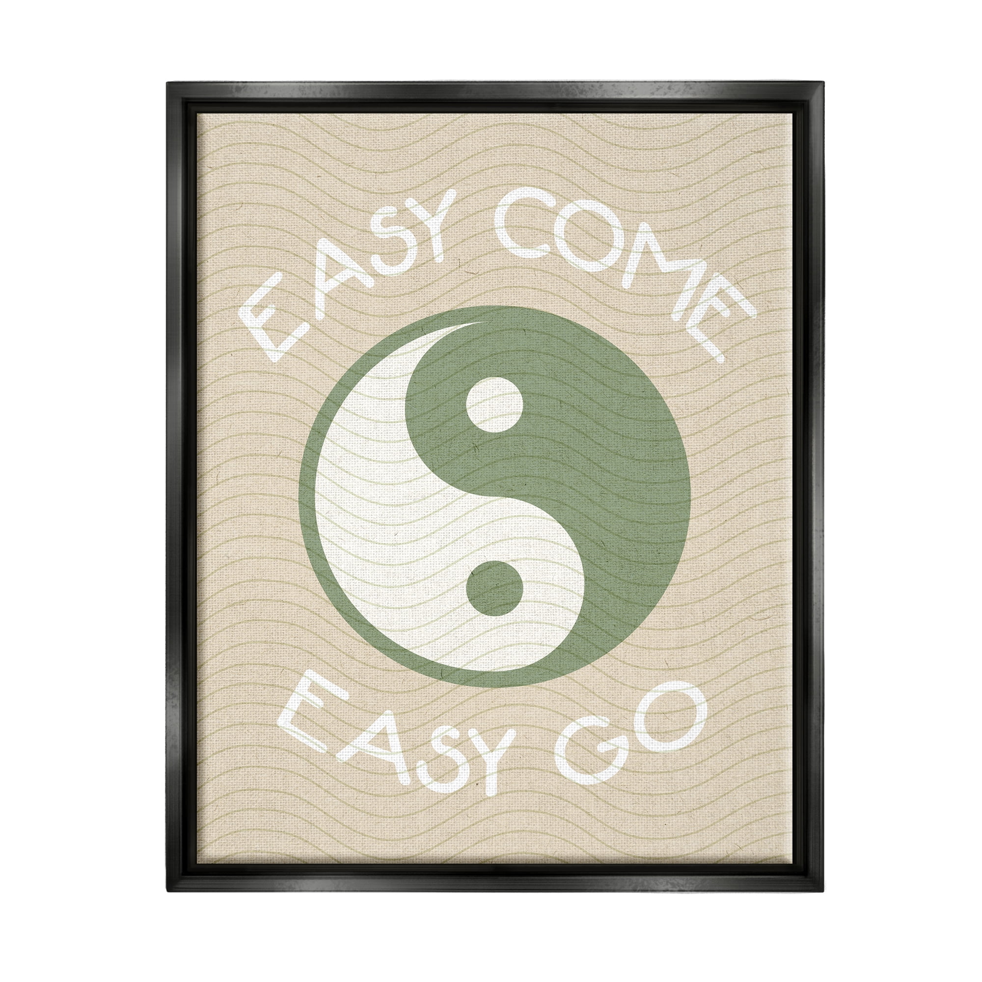 Stupell Industries Easy Come & Go Phrase Inspirational Painting Black Floater Framed Art Print Wall Art, 17 x 21