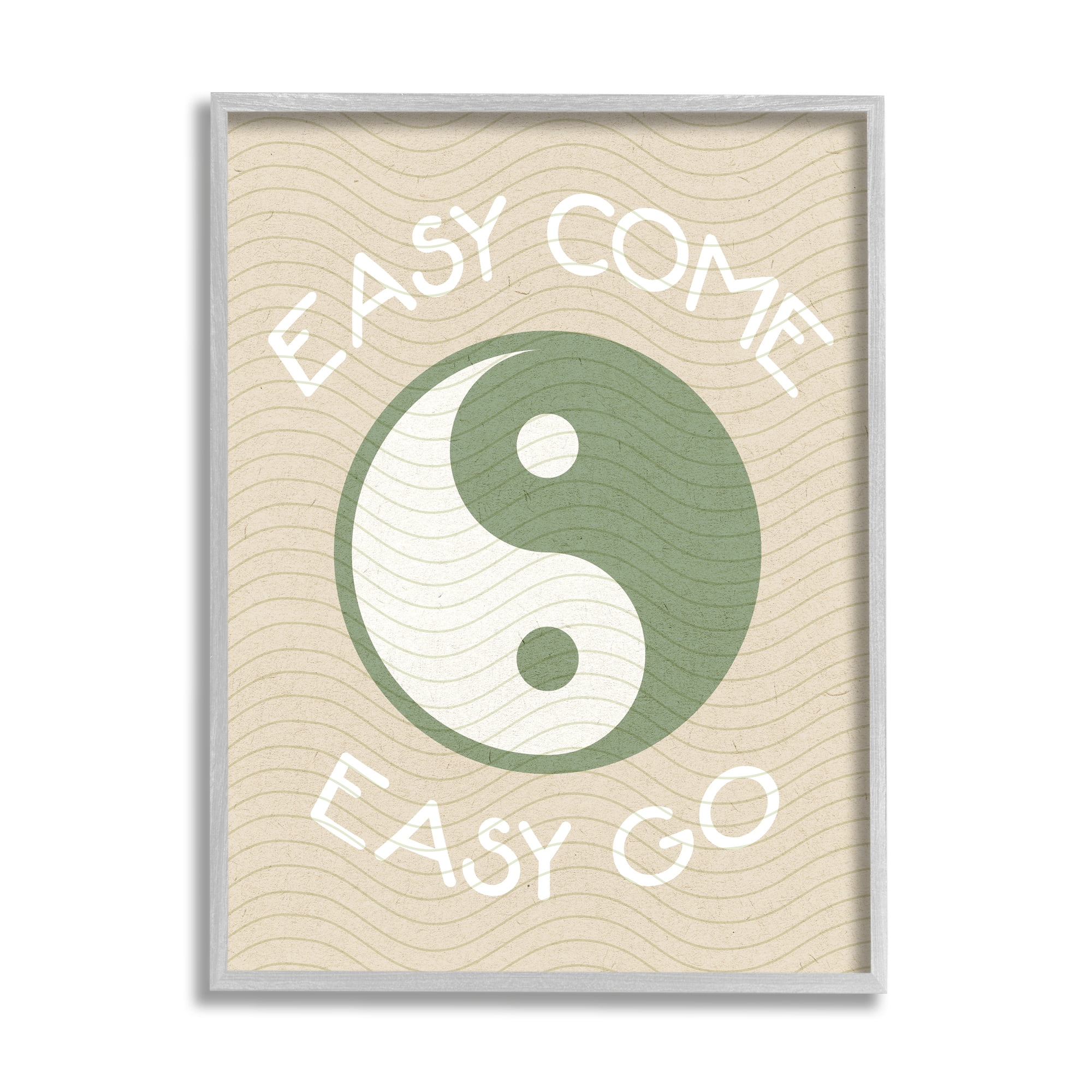 Stupell Industries Easy Come & Go Phrase Inspirational Painting Gray Framed Art Print Wall Art, 11 x 14