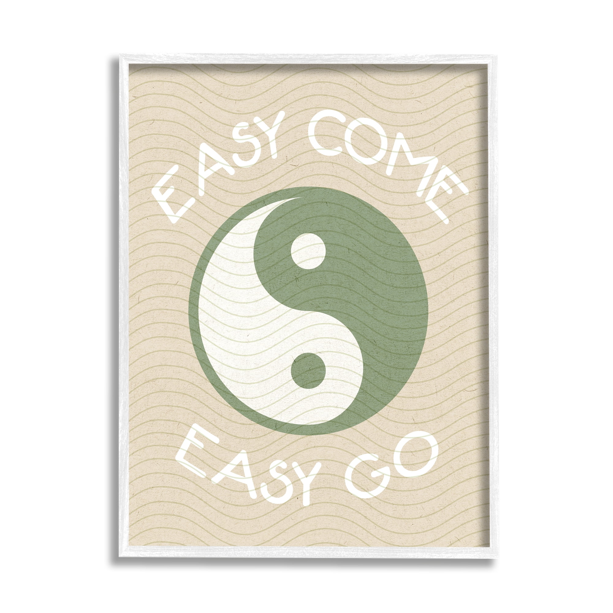 Stupell Industries Easy Come & Go Phrase Inspirational Painting White Framed Art Print Wall Art, 11 x 14
