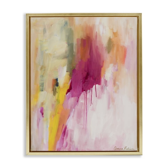 Stupell Industries Modern Easy Like Sunday Morning Gold Floating Frame Canvas Art, 17 x 21, by Amira Rahim