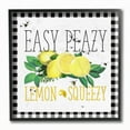 thumbnail image 1 of Stupell Industries Easy Peazy Lemon Squeezy Kitchen Humor Plaid Word Design Graphic Art Black Framed Art Print Wall Art, 12x12, by The Saturday Evening Post, 1 of 8
