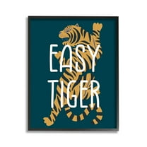 Stupell Industries Easy Tiger Phrase Animals & Insects Painting Black Framed Art Print Wall Art, 11 x 14