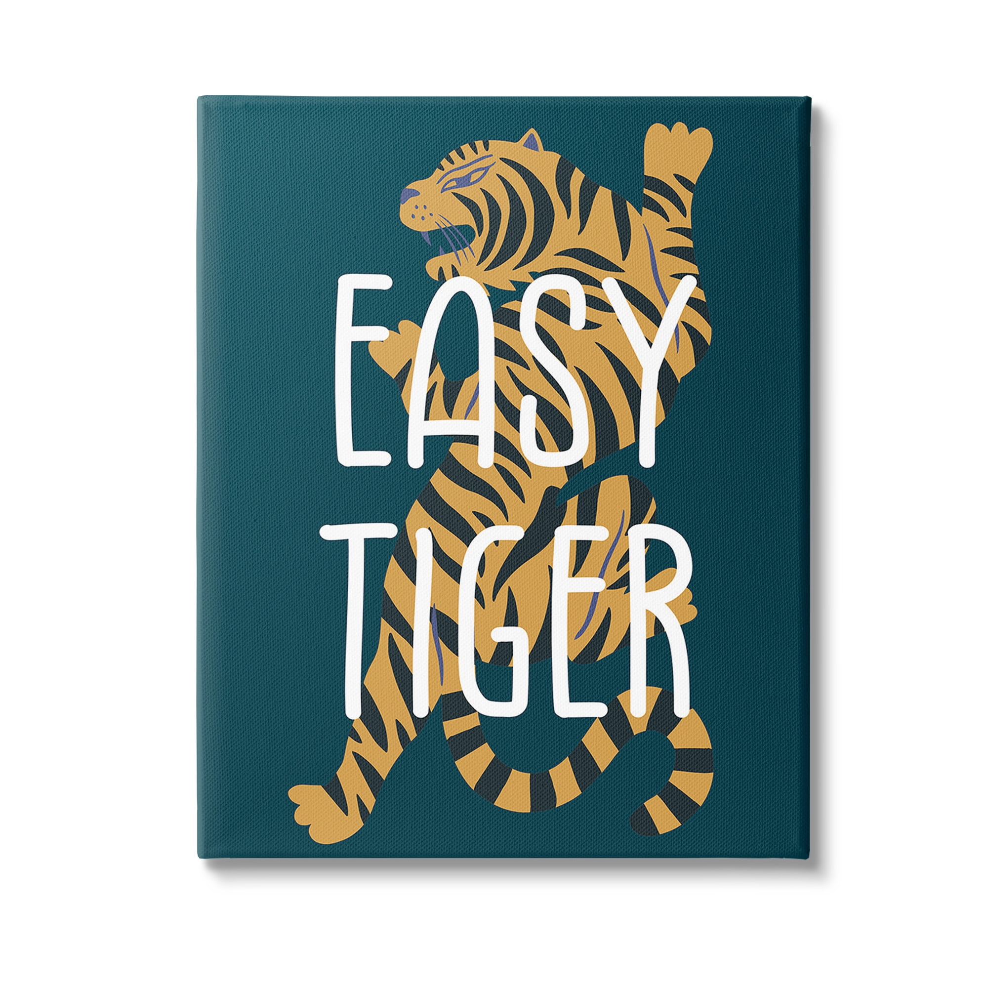 Stupell Industries Easy Tiger Phrase Animals & Insects Painting Gallery Wrapped Canvas Art Print Wall Art, 30 x 40