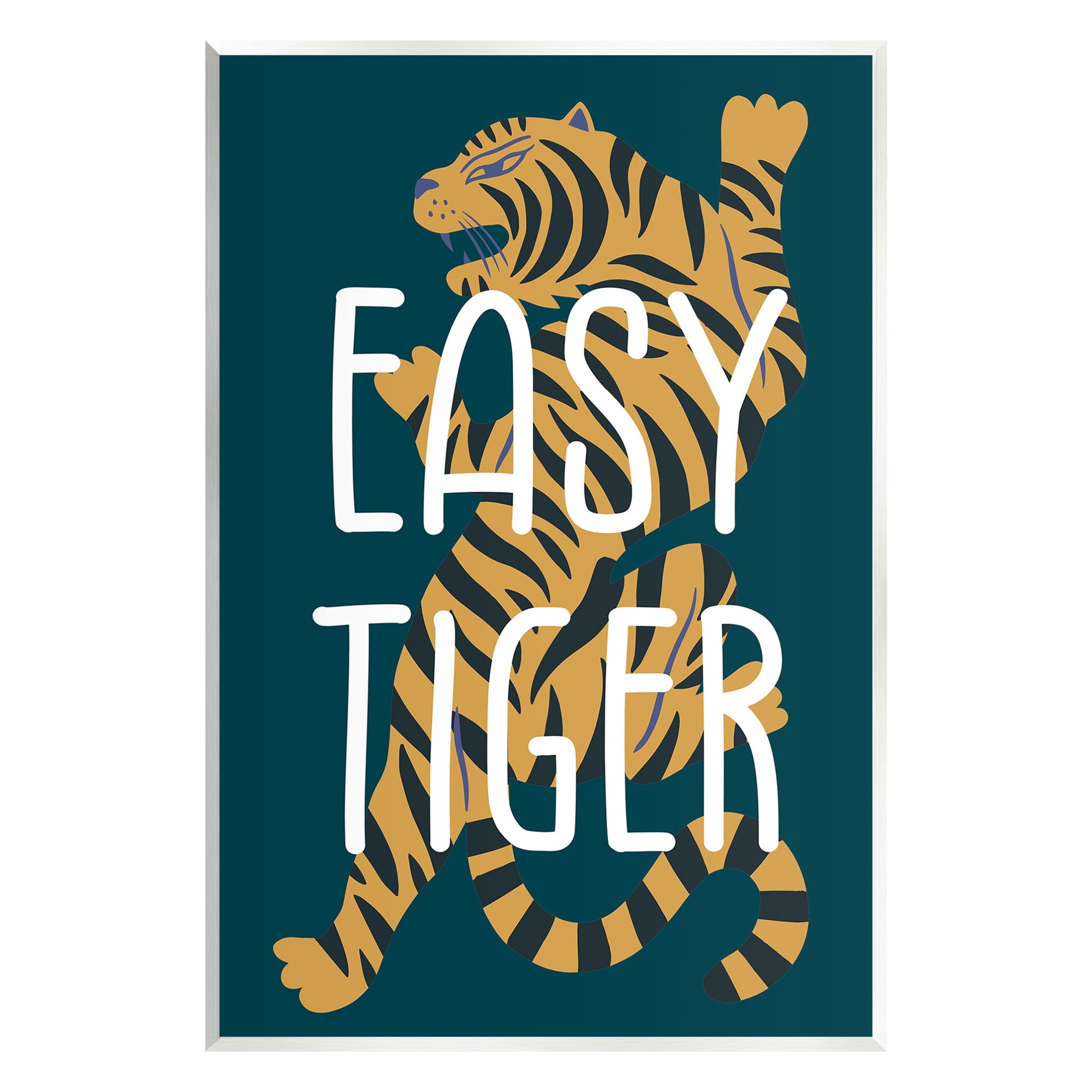 Stupell Industries Easy Tiger Phrase Animals & Insects Painting Unframed Art Print Wall Art, 13 x 19