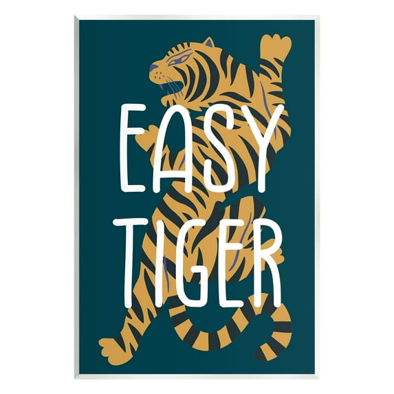 Stupell Industries Easy Tiger Phrase Animals & Insects Painting Unframed Art Print Wall Art, 13 x 19