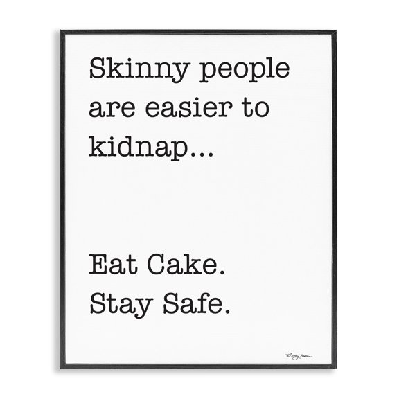 Stupell Industries Eat Cake Stay Safe Novelty Painting Black Framed Art Print Wall Art, 11 x 14
