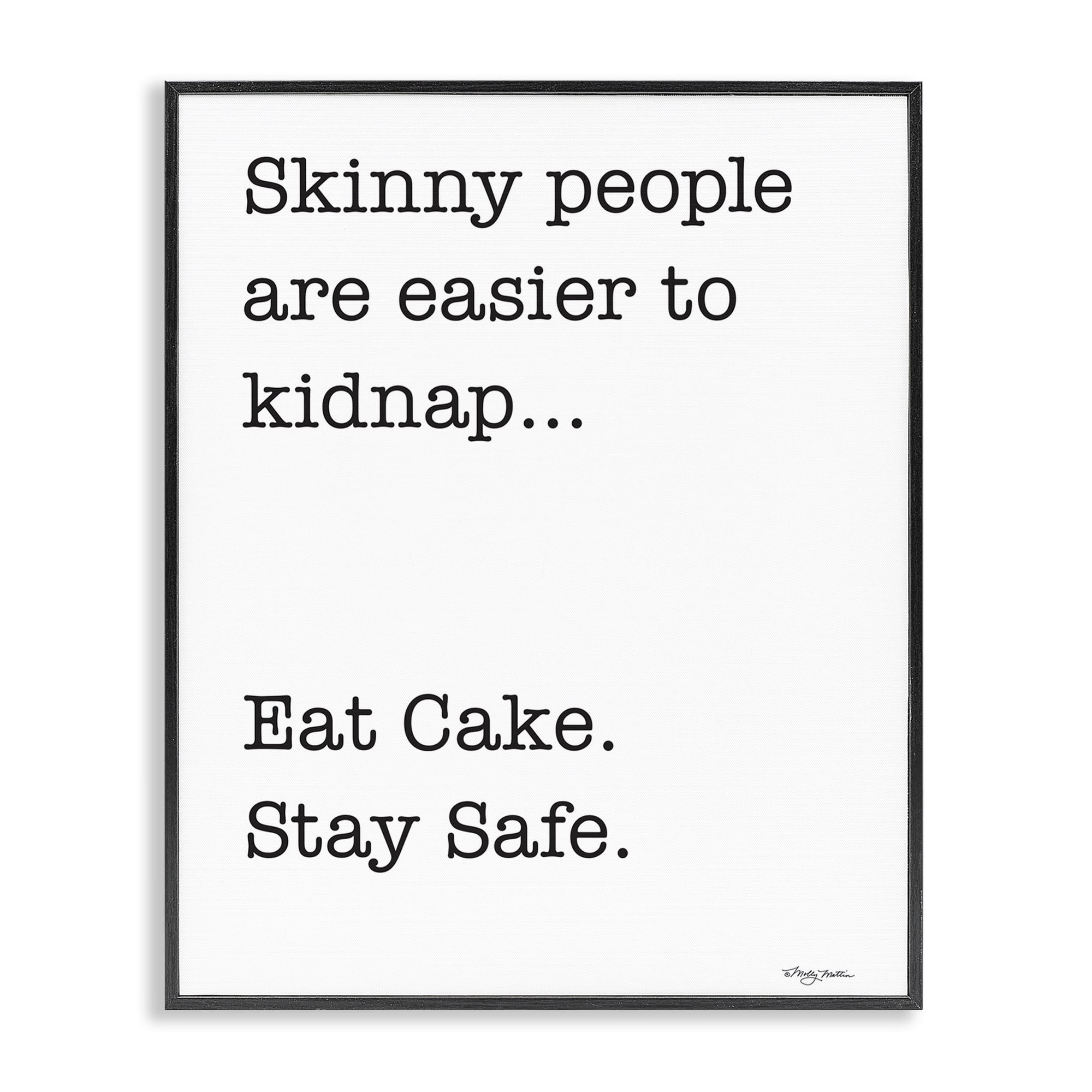 Stupell Industries Eat Cake Stay Safe Novelty Painting Black Framed Art Print Wall Art, 24 x 30