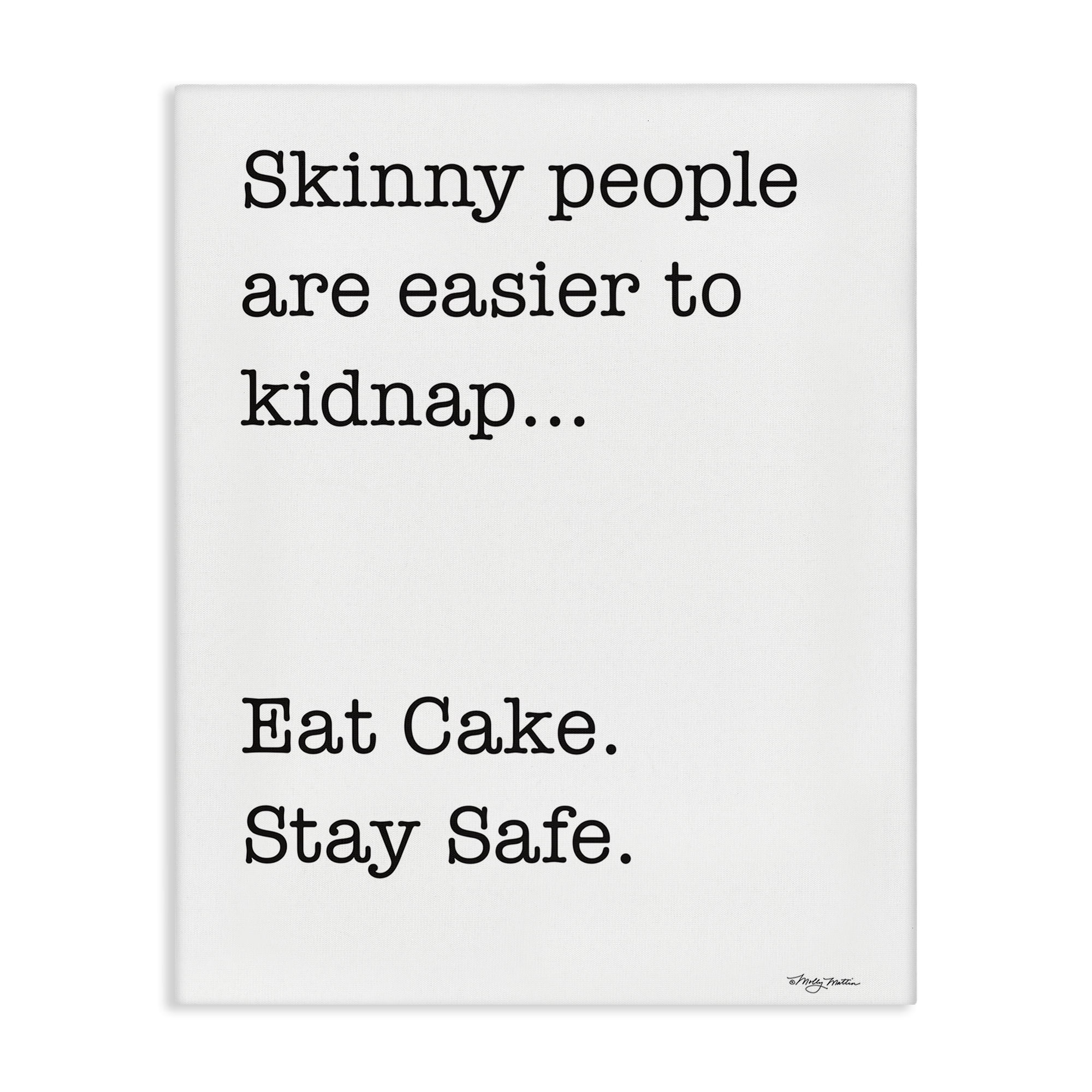 Stupell Industries Eat Cake Stay Safe Novelty Painting Gallery Wrapped Canvas Art Print Wall Art, 36 x 48