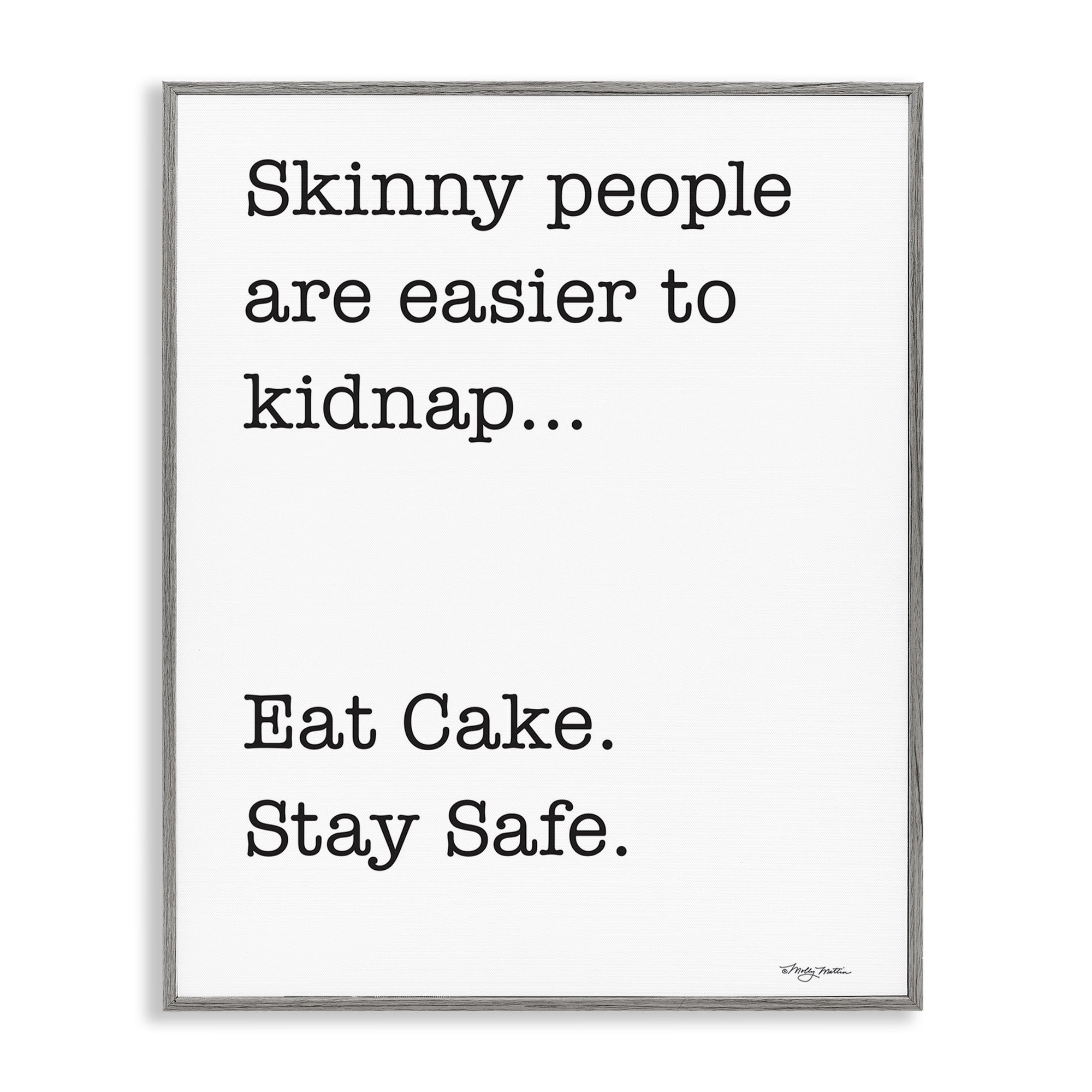 Stupell Industries Eat Cake Stay Safe Novelty Painting Gray Framed Art Print Wall Art, 11 x 14